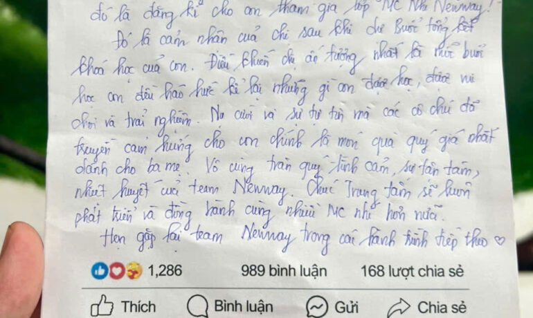 Mỗi lần tổng kết khóa học, điều NewWay mong chờ nhất không phải là những con số hay thành tích, mà là từng dòng phản hồi chân thành từ các bậc phụ huynh. Đó là khoảnh khắc NewWay cảm nhận rõ nhất giá trị trong ngành đào tạo.