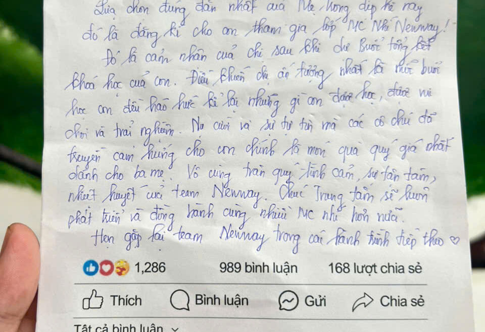 Mỗi lần tổng kết khóa học, điều NewWay mong chờ nhất không phải là những con số hay thành tích, mà là từng dòng phản hồi chân thành từ các bậc phụ huynh. Đó là khoảnh khắc NewWay cảm nhận rõ nhất giá trị trong ngành đào tạo.